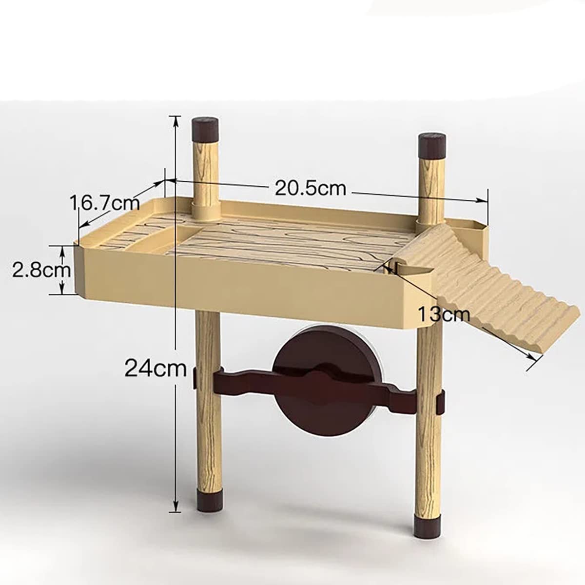 Rettile Grotta Piattaforma, Tartaruga Piattaforma con Ramp Ladder, con Accessori Tartarughe Terra, per Semi Aquatic Piccolo Rettile Animali di Riposo,L