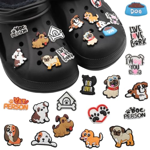 Pines Charms para crocs, Crocs Pin, Crocs charms, Shoe Charms, Adornos De zapatos, decoración de zapatos para Regalos, Colgante de zapato, Diseño de perros, Pack 16 unidades
