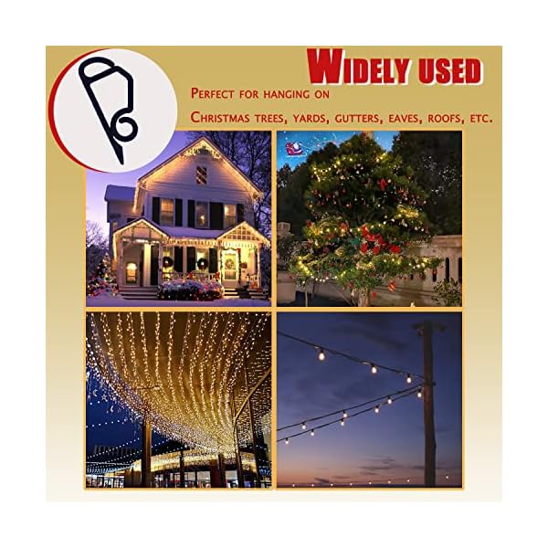 Oruiiju christmas light clip holiday light clip weatherproof outdoor light clip outdoor gutter hook for christmas decoration string light (150pcs, white) - image 3