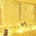 Yizhet Luces de Cadena de Cortina, 3x3m 300 Cortina Luces LED Luz...