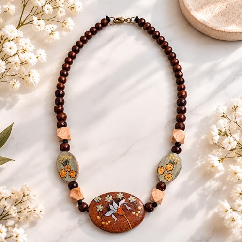 Image of AAKRITI ART CREATIONS Boho Tribal Handcrafted Ethnic Necklace Collection | Mandala, Dreamcatcher, Sunburst & Moonstone Designs | Artisan Collar, Lariat & Pendant Statement Jewelry for Women