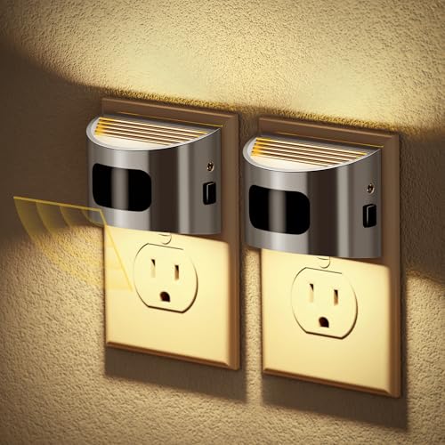 Image of JandCase Motion Sensor Night Light, Night Lights Plug into Wall, Dusk to Dawn Sensor Nightlight with Motion Activated, 30 /60 /100lm Brightness Dimmable, 3000K Warm White, for Kids Bedroom Hallway