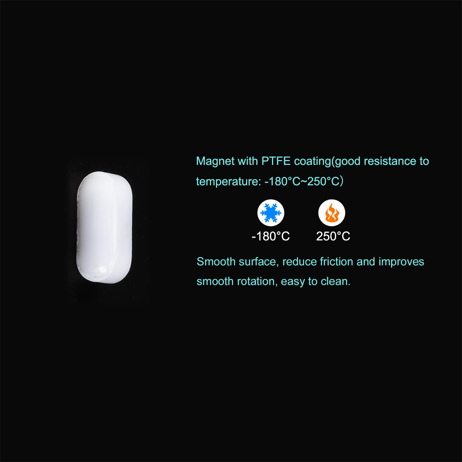 Sourcing Map Magnetrührer Stäbe 2 Stück - 7mm PTFE Beschichtet Für Labor