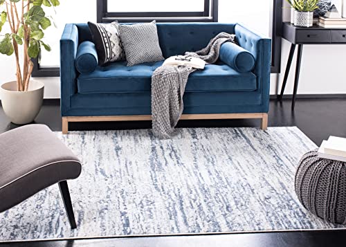 SAFAVIEH Amelia Collection Area Rug - 8' x 10', Ivory & Blue, Modern Abstract Design, Non-Shedding & Easy Care, Ideal for High Traffic Areas in Living Room, Bedroom (ALA768A) - Image 4