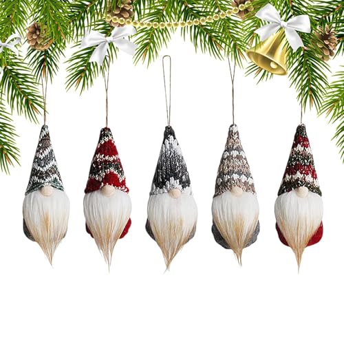 Liakyunf Decoraciones De Duendes Navideños,Figurillas de Muñecos Colgante Decoración 5 Piezas | Gnomos Navideños | para Familia Vacaciones Oficina Repisas Ventana Puerta Hogar Mesa Exterior