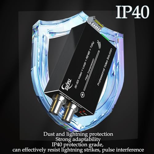 Image of 3G-SDI to Fiber Converter Kit with SFP, Broadcast Video Extender Support 1080P 60Hz & RS485 Tally Loop Output, Up to 20km Transmission for Studio Camera, Single-Mode, a Pair