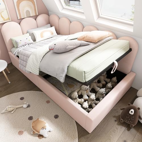 Cama Individual 90x190 cmCon Arcón Hidráulico, Somier Metálico y Laterales Intercambiables, Formato Sofá Cama De Cama Juvenil, para Habitacion Juvenil Completa