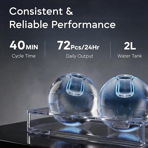 Image of KILIG SP-01 Countertop Sphere Ice Maker-5 Ice Sizes | 2L Capacity | 50mm Sphere Ice | Self-Cleaning | LED Display With Timer | Black