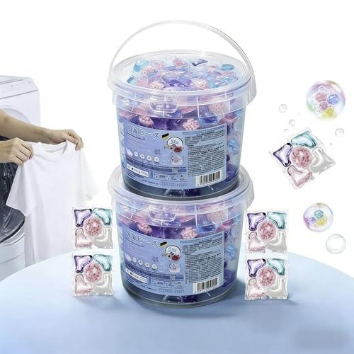 140 Pièces Lessive Capsules, Lessive liquide en capsules 5 en 1, lessives en profondeur avec perles adoucissantes et parfumées, lessives pods pour draps, serviettes, vêtements