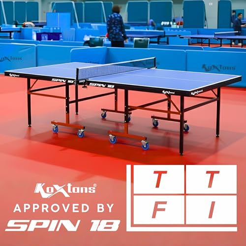 Image of Full-Size Table Tennis Table for Home, 18mm UV-Coated Top, UV & Scratch Resistant, TTFI Approved, Smooth Bounce, Indoor TT Table, tt Table for Home and Clubs, Spin 18