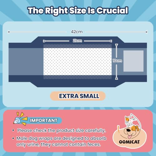 Image of Dog Diapers Male, X-Small 50 Ct, Super Absorbent Male Dog Wraps with Wetness Indicator, Soft Pearl Weave Non-Woven Fabric, Breathable Belly Bands for Male Dogs, Fit for Chihuahua, Yorkshire