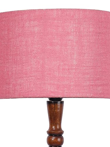 Image of Devansh Pink Jute Wooden Floor Lamp -10