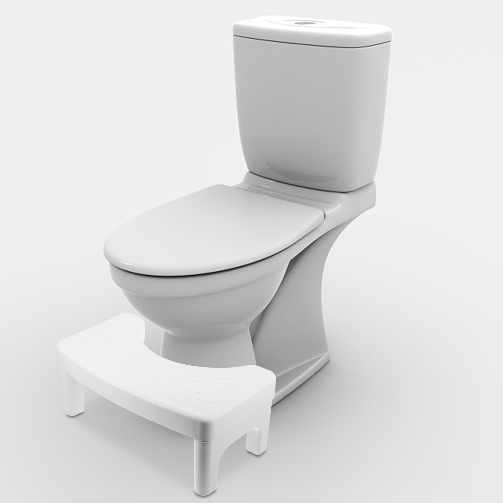Sgabello per Wc Antiscivolo in Plastica Resistente, Poggiapiedi Ergonomico Compatto per Adulti, Supporto per Toilette in Casa, Hotel e Bagni Pubblici, Ausilio la Mobilità