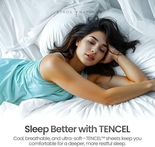 100% Eucalyptus Tencel Lyocell Sheet Set, Silky Soft & Smooth Cooling Sheets for All-Season, Sustainably Made, Moisture-Wicking, Hypoallergenic - Queen - Thumbnail 4