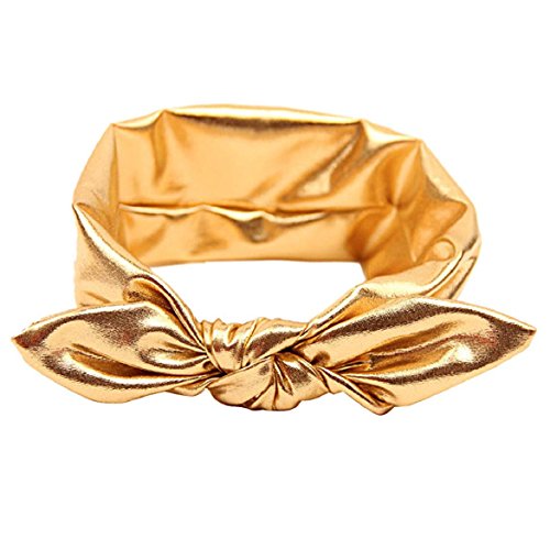 SusenstoneHairband Headband Turban Knot Tie Head Wraps (Gold)
