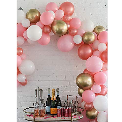 Pateeha Latex Party Balloons 101PCS 10In Rose Gold Balloons Arch Kit for Ba