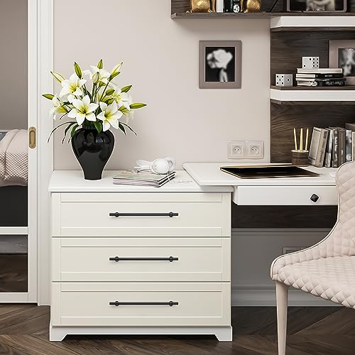 Image of Ravinte 15 Pack 12-5 /8 Inch Cabinet Pulls Kitchen Cupboard Handles with Round Base Matte Black Drawer Pulls Cabinet Handles 12-5 /8 inch Length,10 inch Hole Center