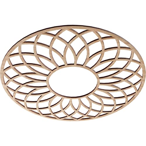 Image of Ekena Millwork 20 inchOD x 6 7 /8 inchID x 1 /4 inchT Cannes Wood Fretwork Pierced Ceiling Medallion, Alder