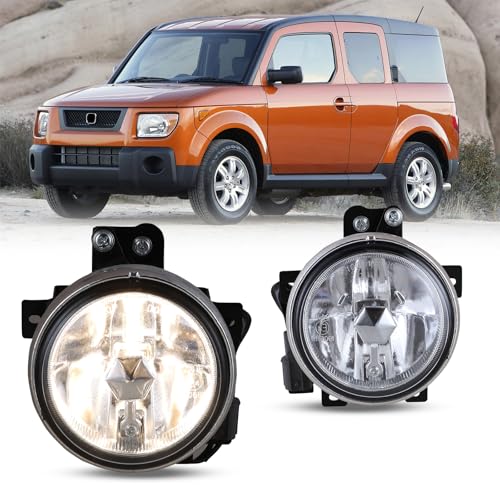 I1MOTOR Fog Lights Lamps compatible for 2003-2006 Honda Element Driver Passenger Replacement H3 12V/55W Bulbs +Wiring Harness Kit included