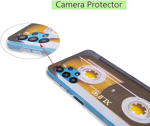 Miniatura 4 de Compatible con Samsung Galaxy A32 0.18 oz Cool Case, cinta de casete a prueba de golpes, música Cool Phone Case Bumper Funda protectora para Samsung