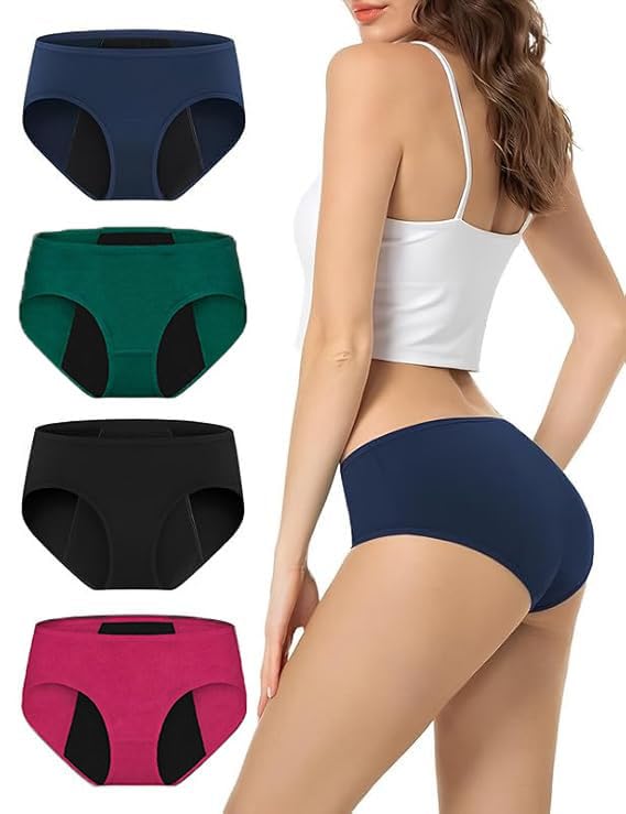 Image of Period for Women Heavy Flow Hipster Period Panty.Leak-Proof & Reusable Washable Period Panties|Heavy Flow Protection for Women & Teens (Pack 4)