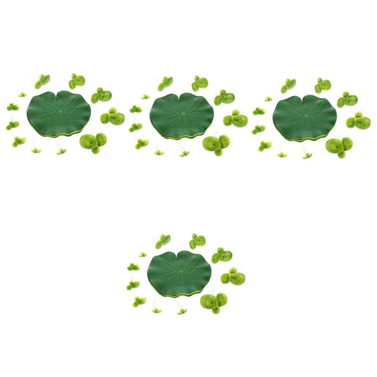 BESPORTBLE 4ensembles Plantes Flottantes Artificielles Plastique Pour Décoration Aquarium Nénuphars Verts Accessoires Naturels Pour Écosystème Aquatique