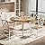 IRONCK Dining Table Set for 4, Round Kitchen Table and 4 Stool Chair for Dining Room, 44.5inch Drop Leaf Desk, Small Space Saving