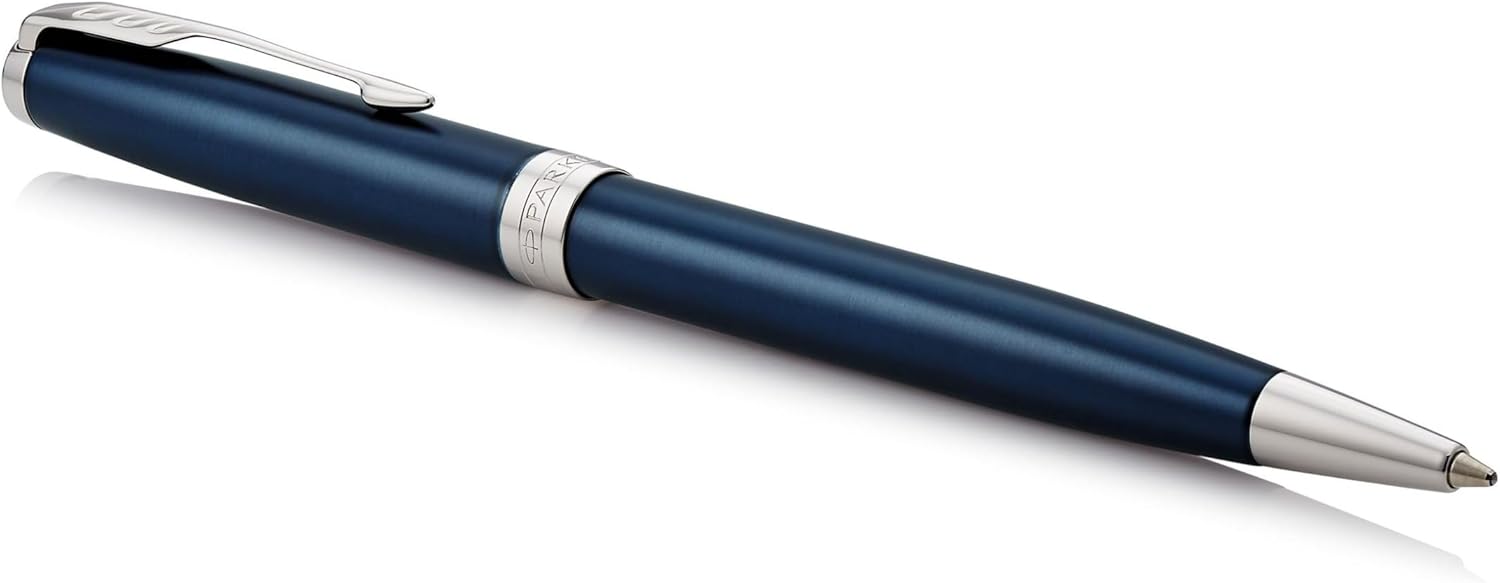 PARKER 1950889 Ballpoint Pen Sonnet Blue Lacquer CT Medium Point, Oil-based, Gift Boxed