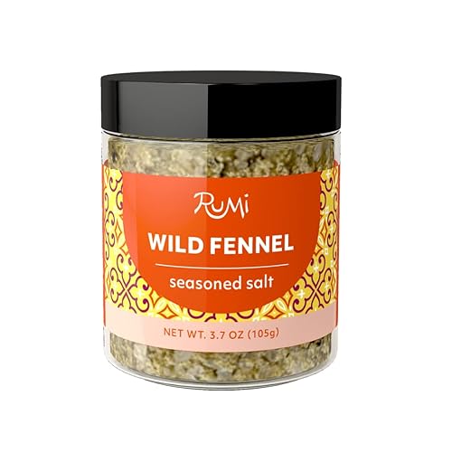 Rumi Spice Sal sazonada de hinojo silvestre 36 onzas pimienta y vibrante sal de acabado para arroz carnes y salsas
