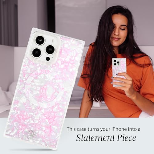 Image of COCOMII Rectangle for iPhone 14 Pro Max Case, Hot Pink Opal