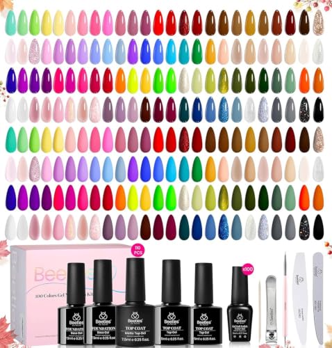 Image of Beetles 110 PCS Gel Nail Polish Set, Fall Gel Polish Kit 100 Colors
