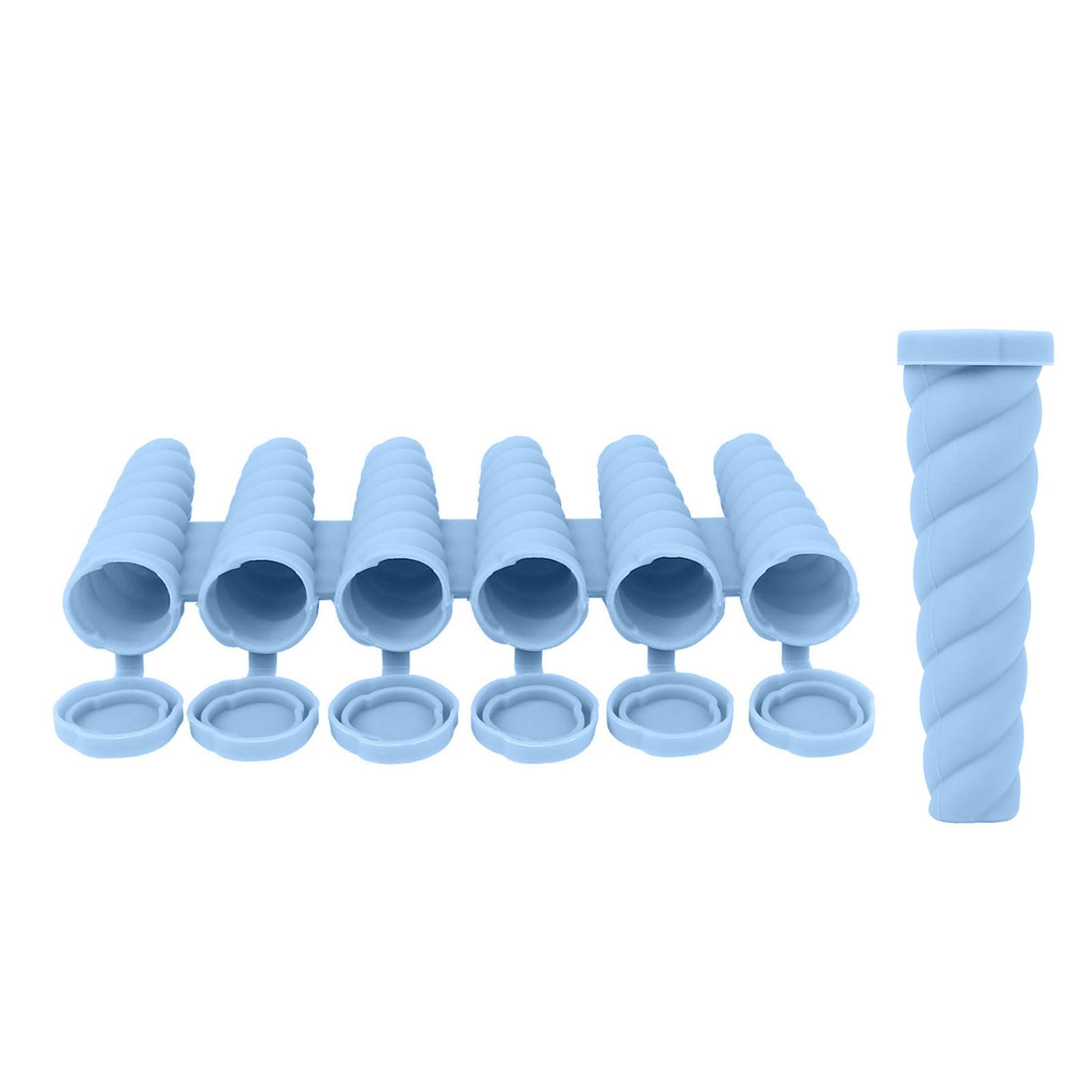 Buxuaaaa Blue Flexible Silicone Popsicles Maker Set Creative Easy Releases Ice Lolly For Family Gatherings And Parties Silicone Popsicles Molds