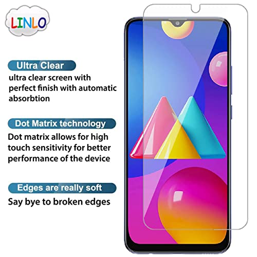 Image of Tempered Glass Screen Protector for Sam sung Galaxy M33 5G /M42 5G /M12 /M32 5G /A32 5G / A23 /F23 /M02 /M02s /F12 /F02s /A13 4G with Full Screen Coverage; Except Edges; Easy Installation Kit(Transparent)