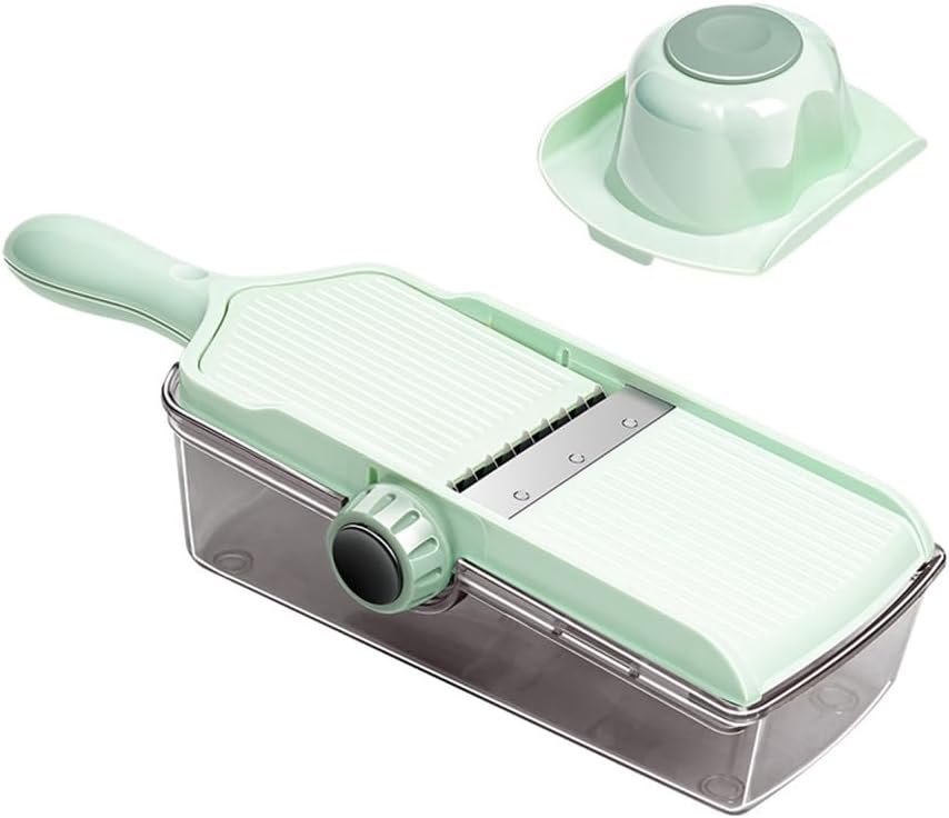 Efficient Kitchen Mandoline Vegetable Cutter Handheld Manual Food Slicer and Dicer Tool Onion Chopper with Container
