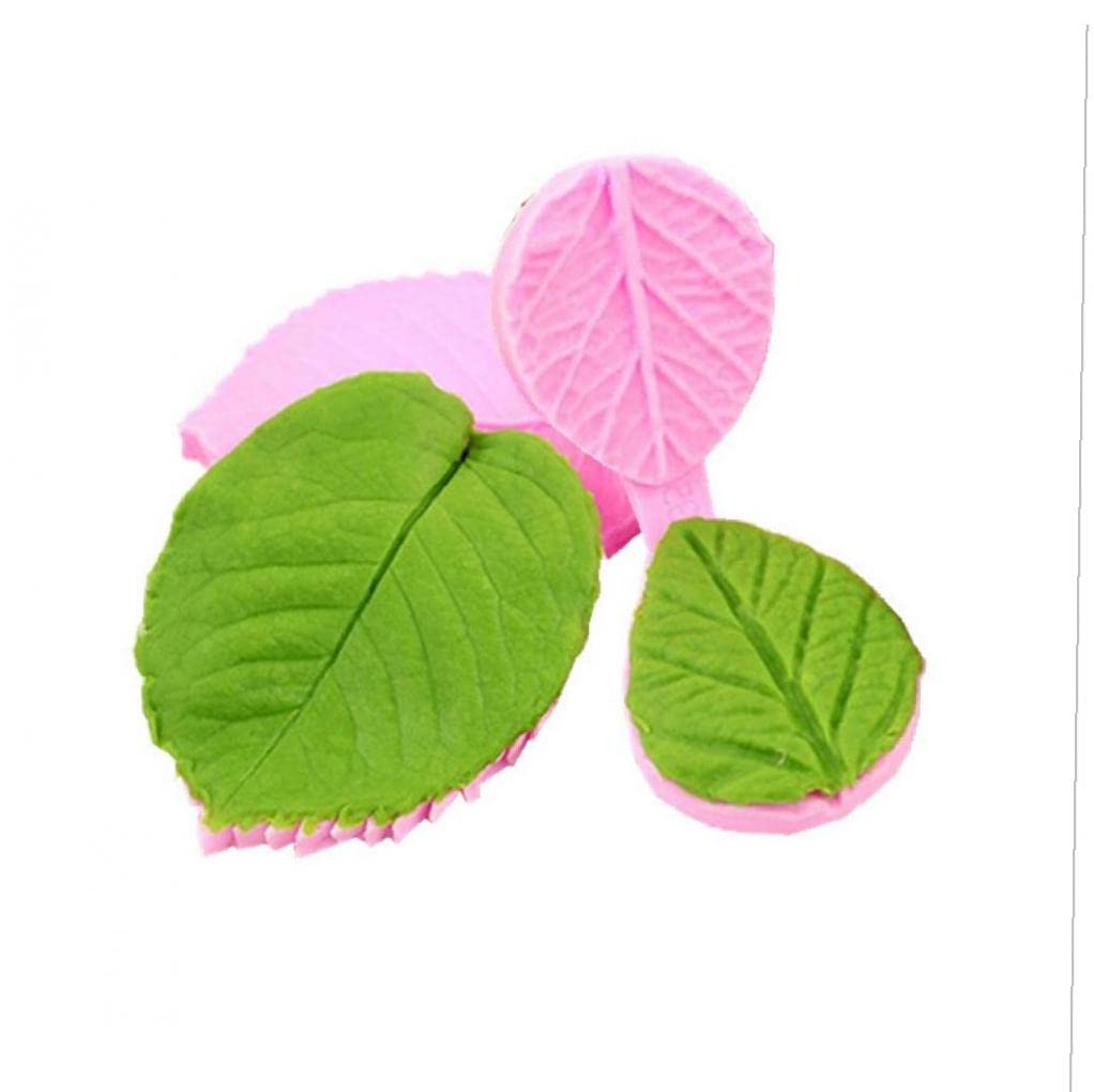 Zonster 2 Pcs Silicone Leaf Petal Veiner Sugar Craft Paste Tools Fondant Petal Veiner Gum Paste Mold Chocolate Cake Fondant Molds, Pink, One Size