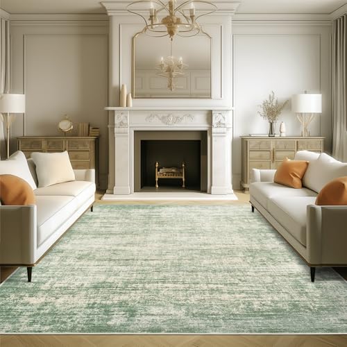 zesthome 5x7 Area Rugs, Modern Washable Rug, Non-Slip Rugs for Living Room, Stain Resistant Abstract Rugs, Ultra-Thin Indoor Area Rug 5x7, Home Decor Green Rug
