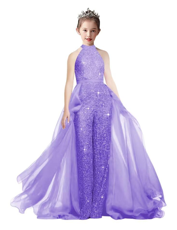 Romper Jumpsuits Pageant Gowns Halter Kids Party Prom Ball Gowns Formal Dresses