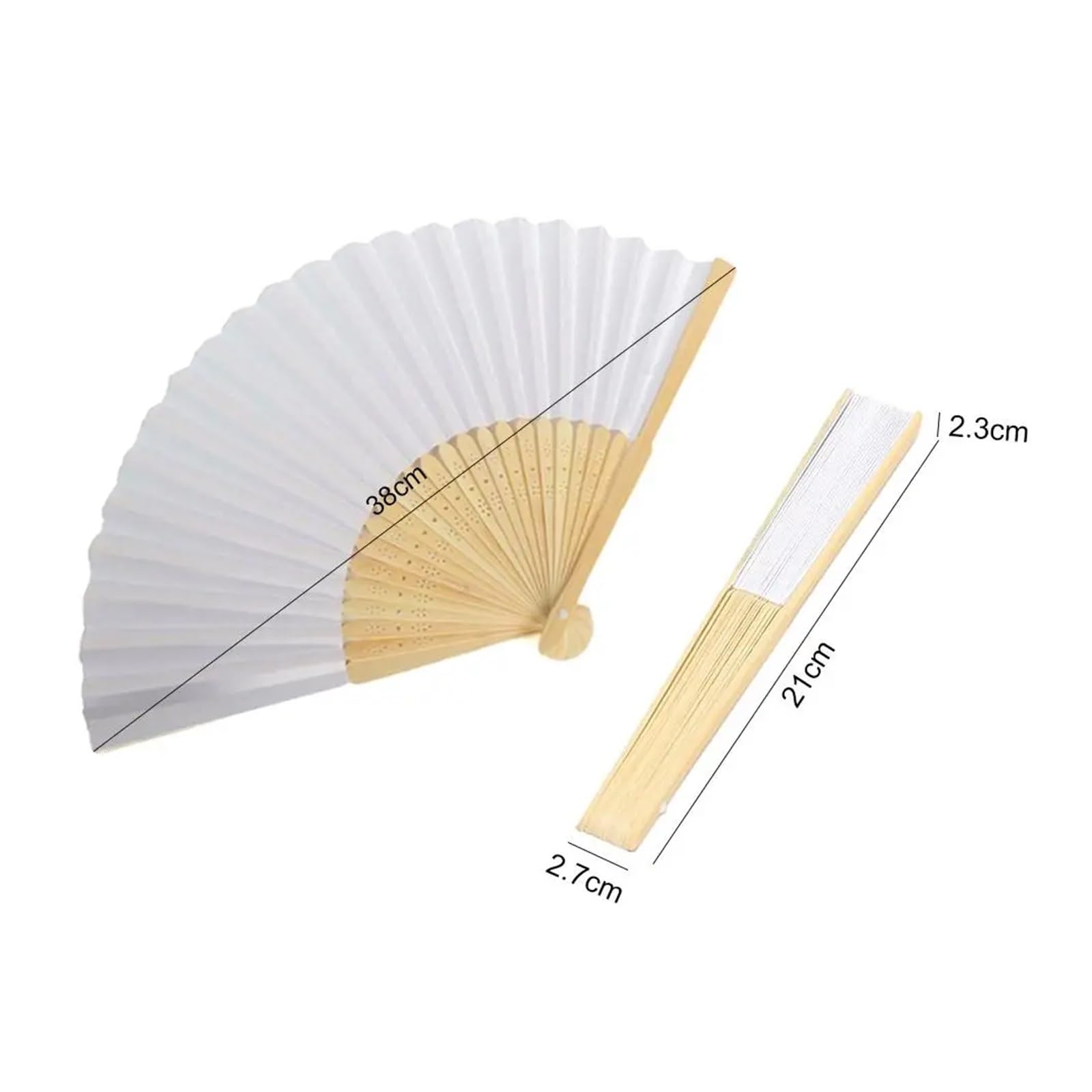 Papierfächer DIY Blanko Weiß Faltpapier Fächer Hochzeitsgeschenk Hand Praxis Kalligraphie Zeichnung Malerei Dekoration | 20PCS
