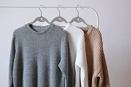 Decorrack Velvet Hangers, Non-Slip Everyday Use Standard Clothes Hanger, Heavy-Duty Premium Velvet Coat Pants Suit Hangers, Grey With Silver Hooks (Pack Of 10) #TOP1