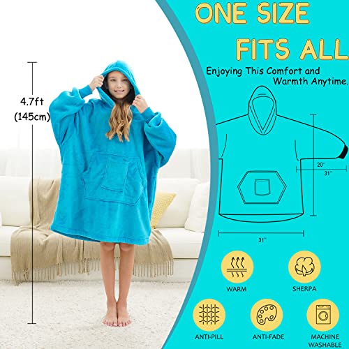 REDESS Blanket Hoodie Sweatshirt, Wearable Blanket Oversized Sherpa with Sleeves and Giant Pocket, Cozy Hoodie Warm for Adult Kids - Image 3