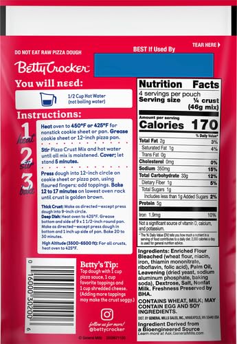 Betty Crocker 16000302006 Pizza Crust Mix, Makes One 12-Inch Crust thumb #2
