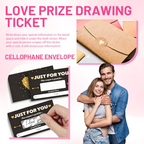 ROKZELT 20 STK Goldenes Ticket Gutschein mit Umschlag, Geschenke für Frauen, Gutschein zum selber ausfüllen - Weihnachtsgeschenke, Kinogutschein, Reisegutschein - Geburtstagsgeschenk