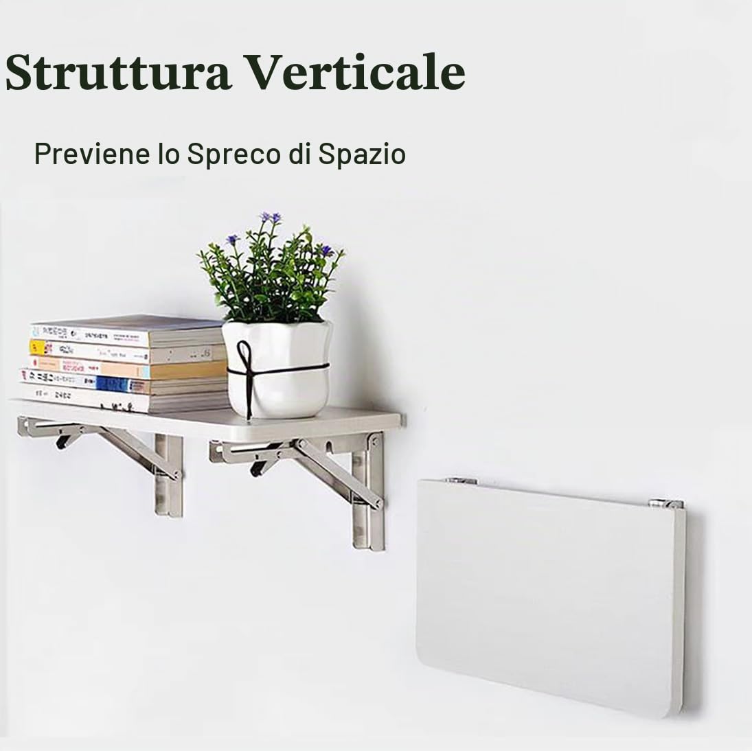 Pieghevole Legno Mensole da Muro Capace di Sopportare 50kg Cucina Soggiorno Camera da Letto Garage Mensole da Parete