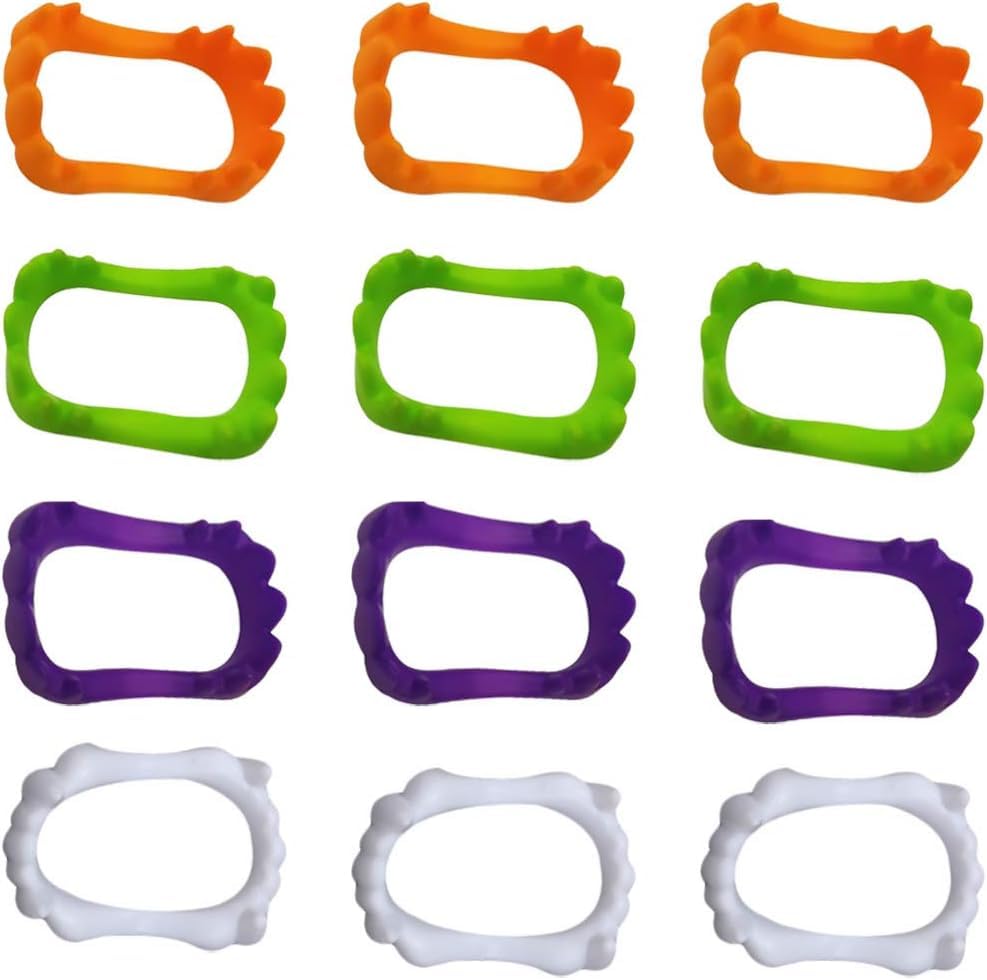 MILISTEN - 50 unidades de colmillos de vampiro de Halloween de plástico colorido para dentadura falsa, accesorios para disfraces, cosplay, fiestas,