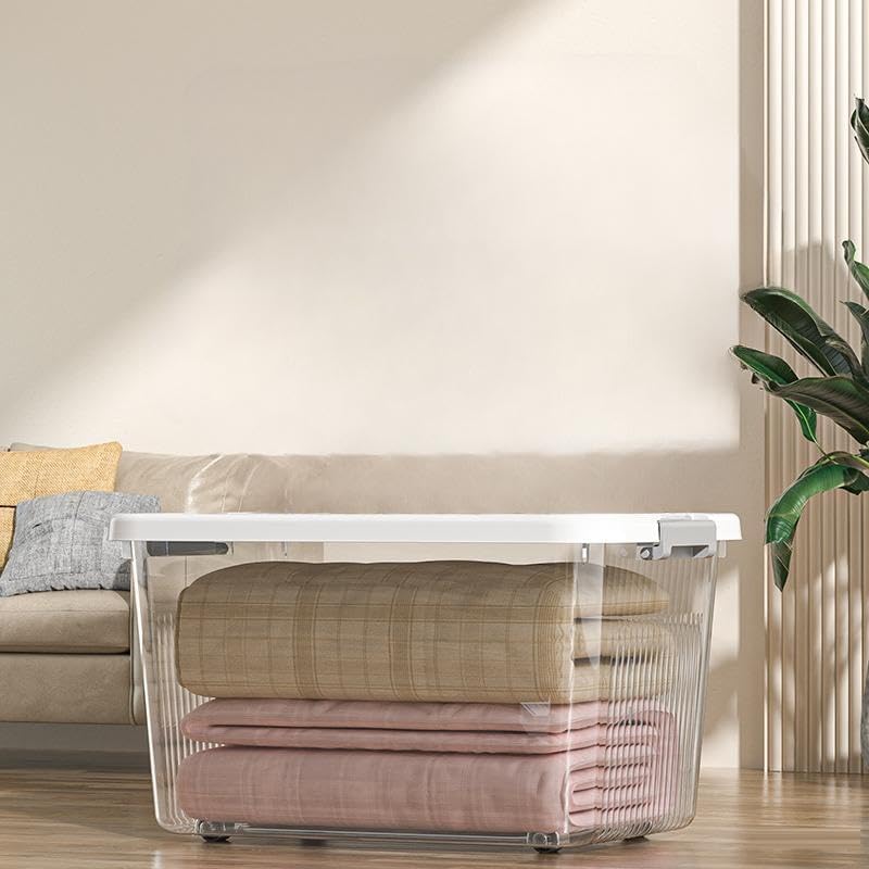 STAR WORK Storage Container Lockable And Scratch Resistant Bins With Airtight Lid, Large Plastic Box for Storage and Organization. (WHITE-XXL-33 cm x 51 cm x 29 cm)-picture-39
