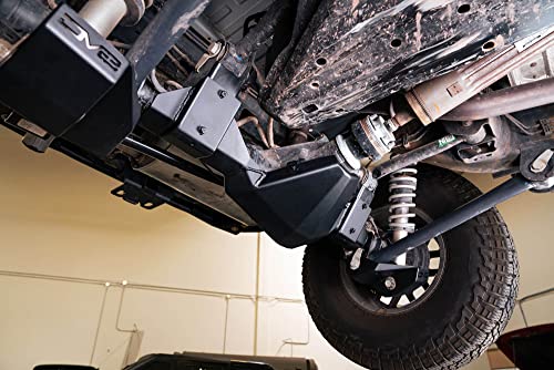 Image of DV8 Rear Differential Skid Plate for 2021-2026 Ford Bronco Black Finish | Paintable Aluminum Inserts, Quick & Easy Installation, Multiple Drain Holes, Bolt-on Installation