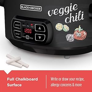 Blackdecker7quartslowcookerscd4007chalkboardexteriorlockinglid3heatsettingsremovablestonewarecrock Urban Country Home Decor Blackdecker 7 quart slow cooker scd4007 chalkboard exterior locking lid 3 heat settings removable stoneware crock urban country home decor