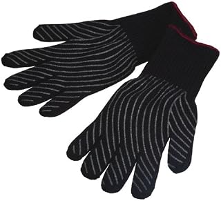 KitchenCraft Professional Heat-Resistant Safety Oven Gloves, silicone, Black