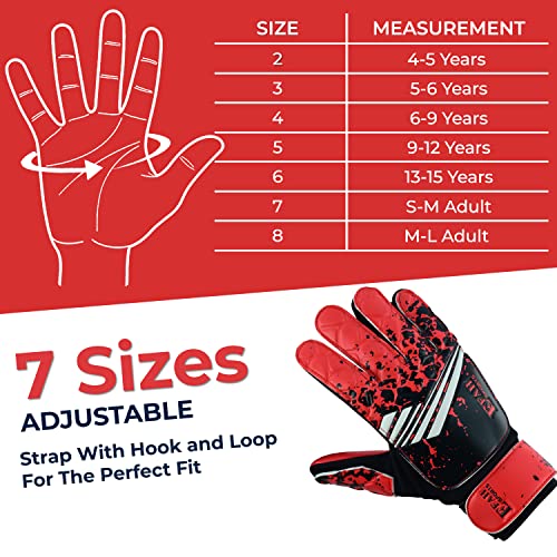 image for EFAH SPORTS Soccer Goalkeeper Gloves for Kids Boys Children Youth Foot
