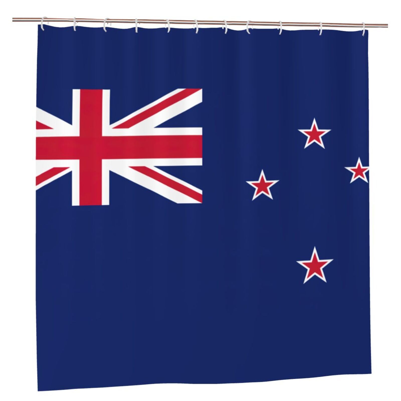 Rideau de douche drapeau Nouvelle-Zélande en polyester étanche 183x183 cm